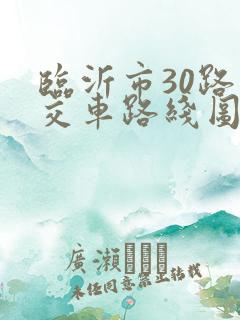 临沂市30路公交车路线图