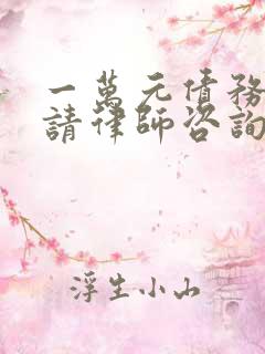 一万元债务纠纷请律师咨询
