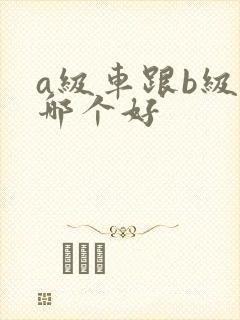 a级车跟b级车哪个好