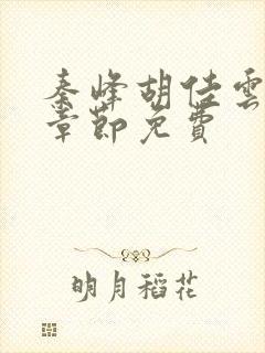 秦峰胡佳云最新章节免费