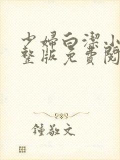少妇白洁小说完整版免费阅读