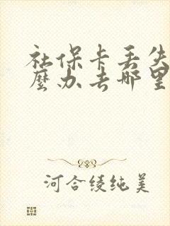 社保卡丢失了怎么办去哪里可以补办