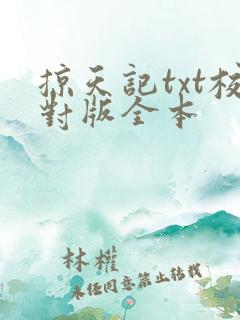 掠天记txt校对版全本