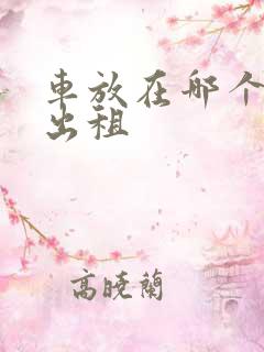 车放在哪个平台出租