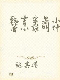 韩霄宁晏小说原著小说叫什么