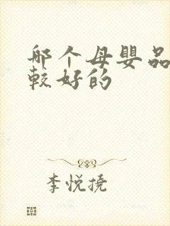 哪个母婴品牌比较好的