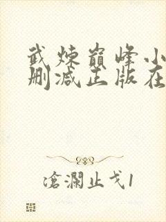 武炼巅峰小说无删减正版在线阅读