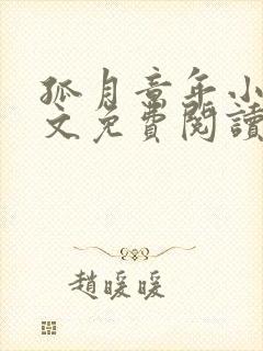 孤月意年小说全文免费阅读