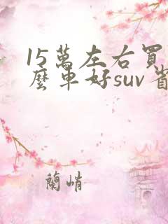 15万左右买什么车好suv省油