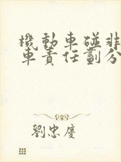 机动车碰非机动车责任划分
