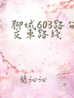 聊城603路公交车路线 聊城603路公交车路线