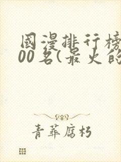 国漫排行榜前100名(最火的国漫排行榜)