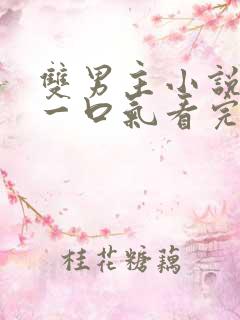 双男主小说推文一口气看完已完结 双男主小说推文一口气看完已完结