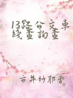 13路公交车路线查询查