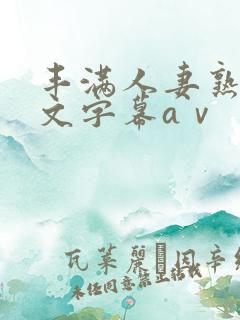 丰满人妻熟女中文字幕aⅴ