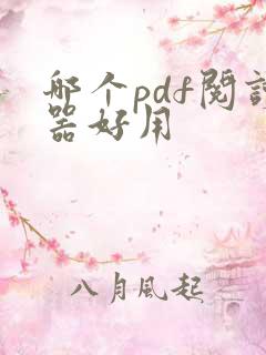 哪个pdf阅读器好用