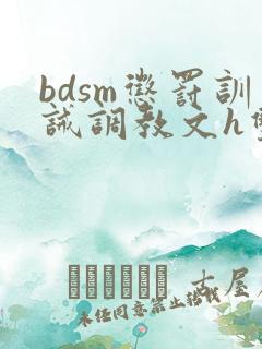 bdsm惩罚训诫调教文h双性