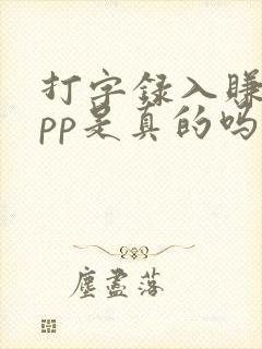 打字录入赚钱app是真的吗