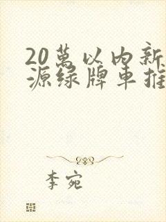 20万以内新能源绿牌车推荐