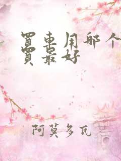 买车用哪个软件买最好