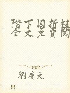 阶下囚折枝小说全文免费阅读完结
