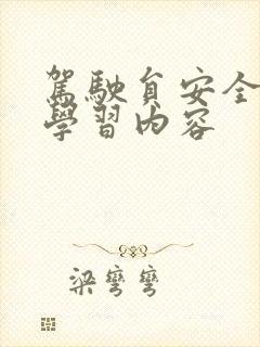 驾驶员安全培训学习内容 驾驶员安全培训学习内容