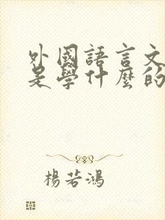 外国语言文学类是学什么的