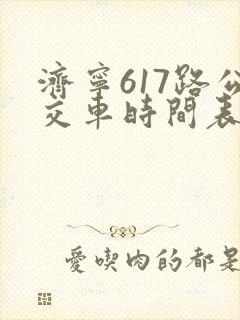 济宁617路公交车时间表