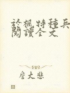 于枫特种兵免费阅读全文