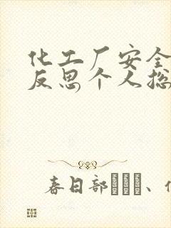 化工厂安全事故反思个人总结