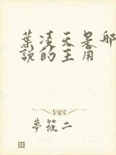 叶凌天是哪部小说的主角