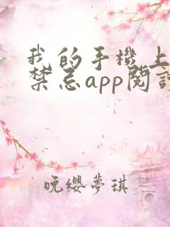 我的手机上全是禁忌app阅读全文