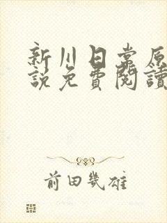 新川日常原著小说免费阅读