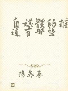 自媒体的推广渠道有哪些