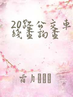 20路公交车路线查询查 20路公交车路线查询查