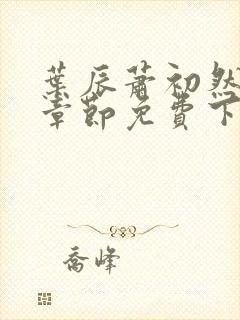 叶辰萧初然最新章节免费下载