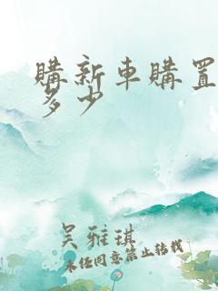 购新车购置税是多少