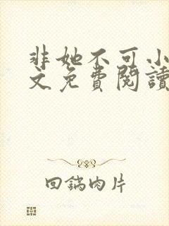 非她不可小说全文免费阅读无弹窗