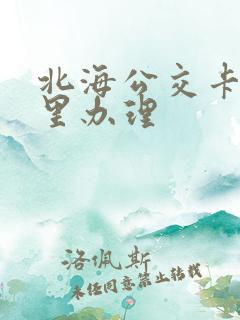 北海公交卡在哪里办理