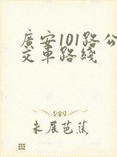 广安101路公交车路线