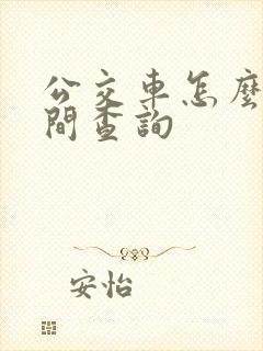 公交车怎么看时间查询