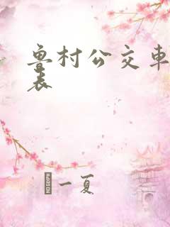 鲁村公交车时间表