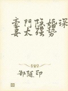 豪门隐婚琛少宠妻太强势