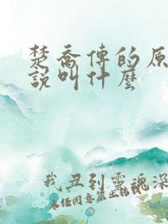 楚乔传的原著小说叫什么