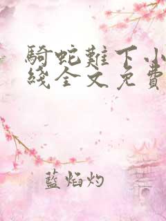 骑蛇难下小说在线全文免费阅读笔趣阁