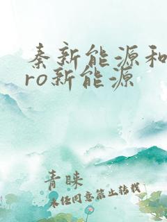 秦新能源和秦pro新能源