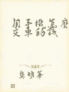用手机怎么付公交车的钱