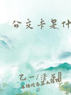 公交卡是什么 公交卡是什么