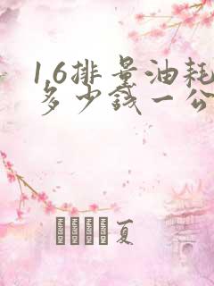 1.6排量油耗多少钱一公里
