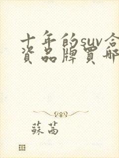 十年的suv合资品牌买哪个好
